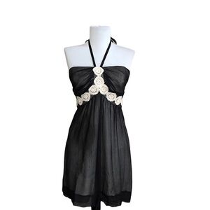 Helen Wang Y2K silk babydoll Mini Dress Crochet festival whimsigoth fairy grunge
